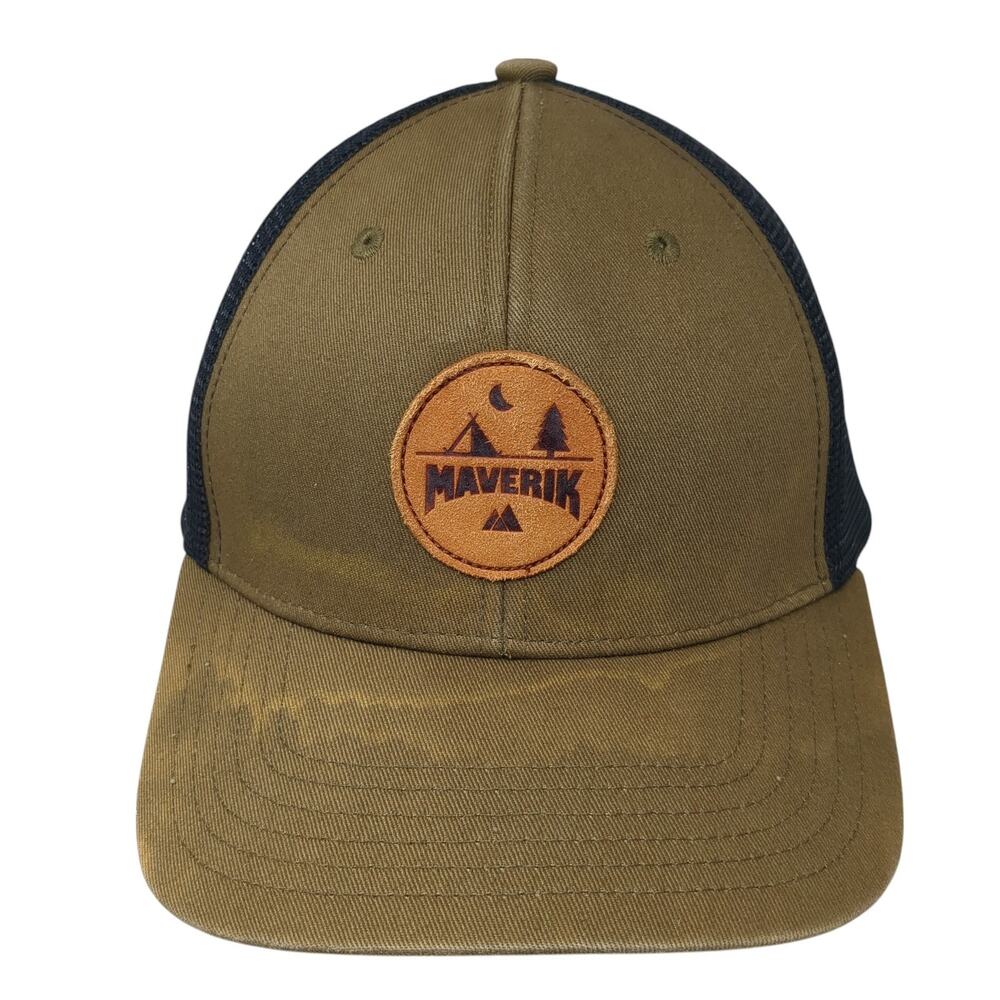 Maverik Snapback Trucker Hat Brown One Size Adjustable Lightweight Mesh Back